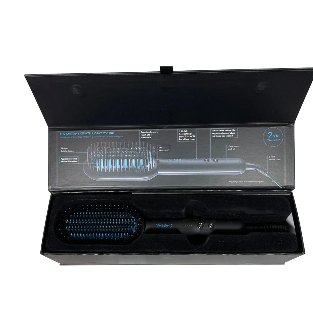 NEURO SLEEK Intelligent Styling Smoothing Hot Brush Ionic Tech Hair Straightener